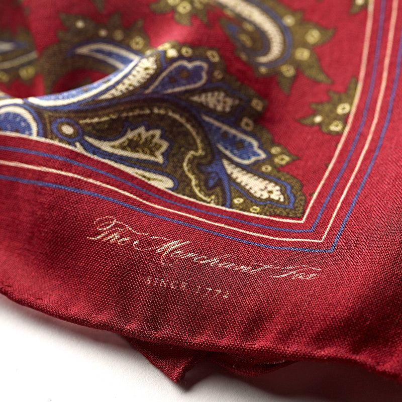Fox Crimson Paisley Pocket Square